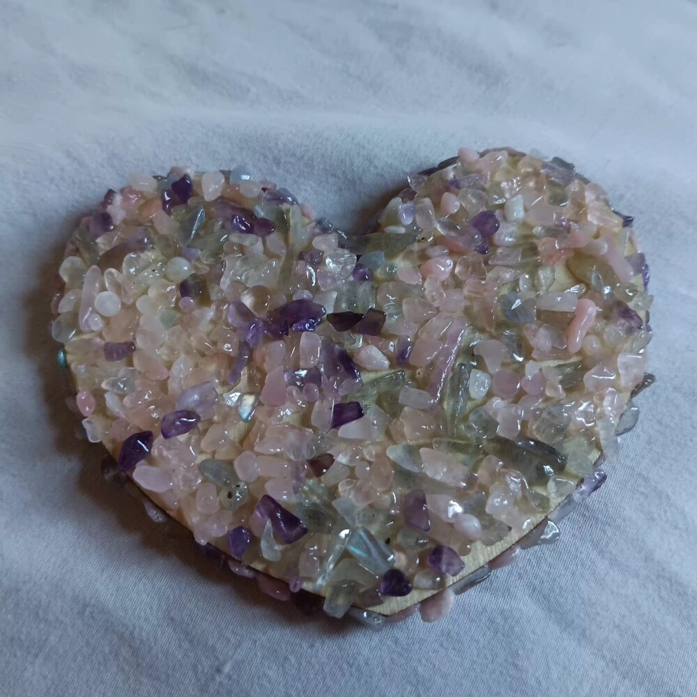Heart Magnet Multicolor Crystal Natural Stone Spiritual Decor